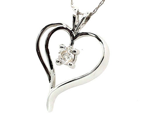 Heart necklace with diamond cheap in the middle