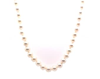 Pearl Necklace 24 Inch Necklace/Strand of Pearls Brand New 6.8mm 14K Gold