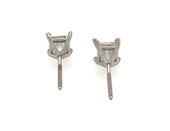 Diamond Stud Earrings EGL .93ct G/H VS1 Princess … - image 8