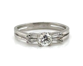 Diamond Platinum Engagement Ring .72ct Mined Round Brilliant Brand New