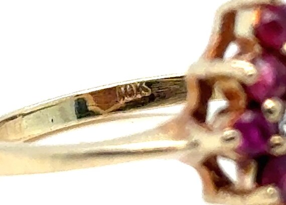 Ruby Diamond Cocktail Cluster Statement Ring 1ct … - image 4