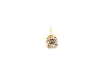 Diamond Single Stud Earring Mined .08ct J-K SI3 14K Yellow Gold 4 Prong