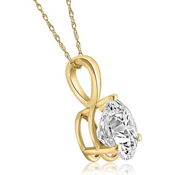 3 Carat Diamond Pendant Necklace E VS1 Ideal IGI 3 Prong 3ct 14K 