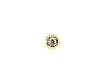 Diamond Solitaire Pendant Necklace Mined 1/4ct 18K Floating Vanishing Chain