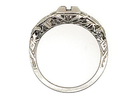Art Deco Semi Mount Ring Setting 18K Original 193… - image 2