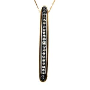 Early Victorian Diamond Pendant Necklace .40ct Mined Rose Cut Original 1840s