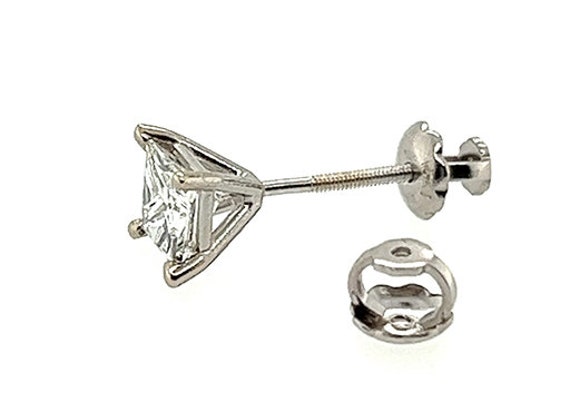 Diamond Stud Earrings EGL .93ct G/H VS1 Princess … - image 6