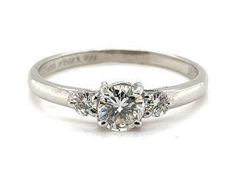Diamond Engagement Ring .65ct Round Brilliant G-H VS Platinum