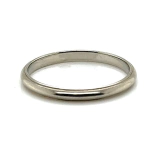 Art Deco Wedding Band Anniversary Ring 18K White Gold Kingcraft Original 1930&#39;s