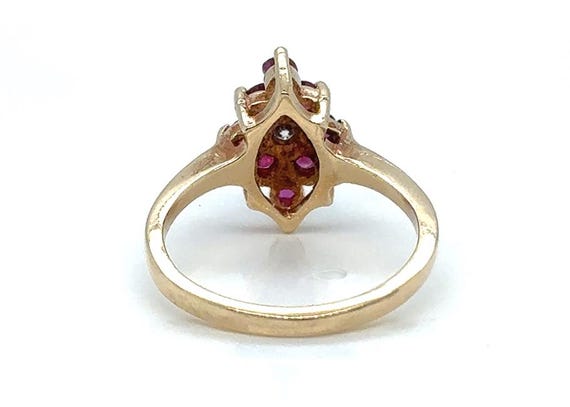 Ruby Diamond Cocktail Cluster Statement Ring 1ct … - image 5