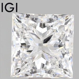 Princess Cut Loose Diamond 2.00 Carat E VS1 IGI Certified Lab Grown 2ct