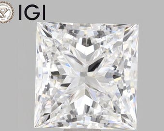 Princess Cut Loose Diamond 2.00 Carat E VS1 IGI Certified Lab Grown 2ct