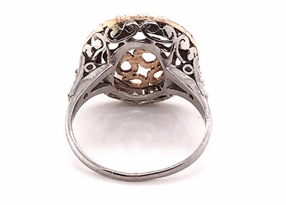 HUGE Vintage Diamond Semi Mount Ring .75ct 18K An… - image 5