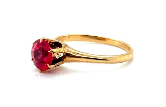 Victorian Ruby Solitaire Cocktail Ring 1.50ct Ant… - image 2
