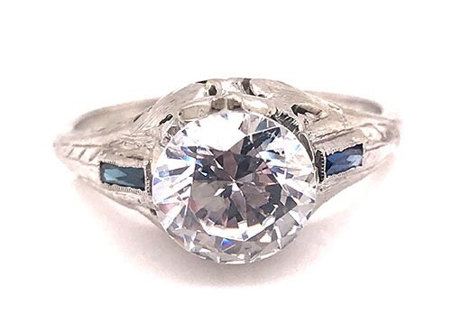Vintage Engagement Ring Setting .40ct Sapphires Genuine - Etsy