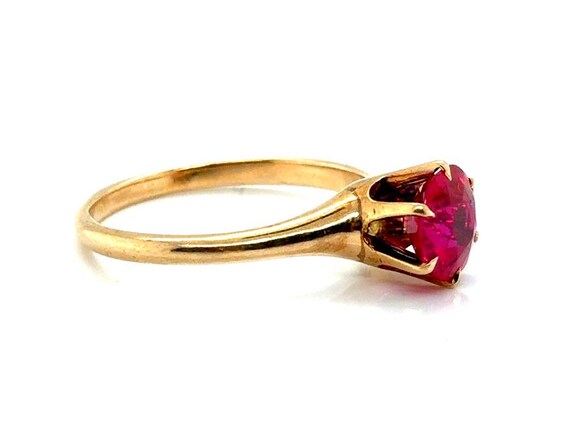 Victorian Ruby Solitaire Cocktail Ring 1.50ct Ant… - image 3