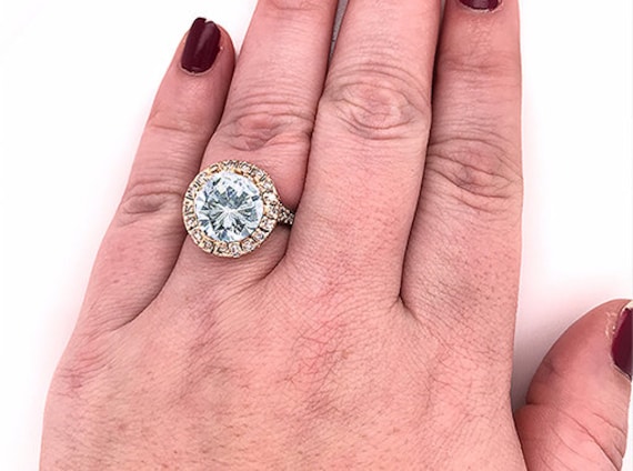 HUGE Vintage Diamond Semi Mount Ring .75ct 18K An… - image 6