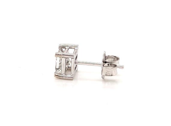 Diamond Single Stud Earring Princess Pushback Min… - image 3