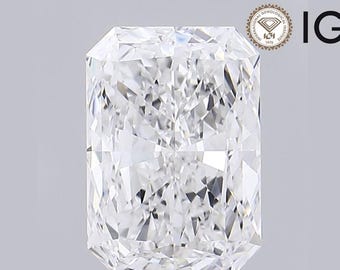 Radiant Cut Loose Diamond 5 Carat E VS1 IGI Certified 5ct Lab Grown
