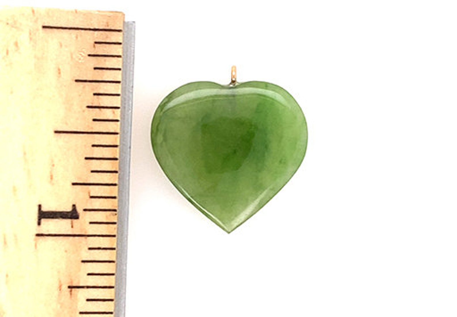 Jade Heart Necklace Pendant 14K Yellow Gold Gemstone Jewelry Etsy