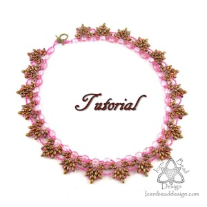 PDF Tutorial Willow Necklace with Super Duo beads, beading pattern. English Only,