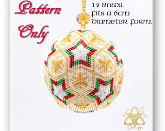Winter Star 3D peyote Ball Bead Pattern: Ball Ornament. pdf. tutorial. English only