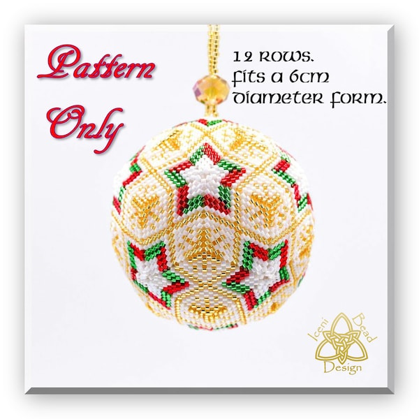 Winter Star 3D peyote Ball Bead Pattern: Ball Ornament. pdf. tutorial. English only