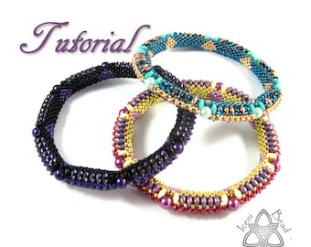 Pdf Tutorial Beadwork Regal Bangle with Super Duo Beads, Pattern, Instructions. English Only,