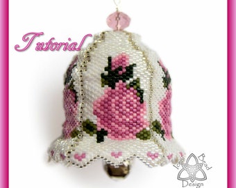 Bead Pattern: Rose Bell Ornament, 3D Peyote Bell pdf. tutorial. English only