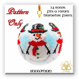 Snowman 3D peyote Ball Bead Pattern: Ball Ornament. pdf. tutorial. English only