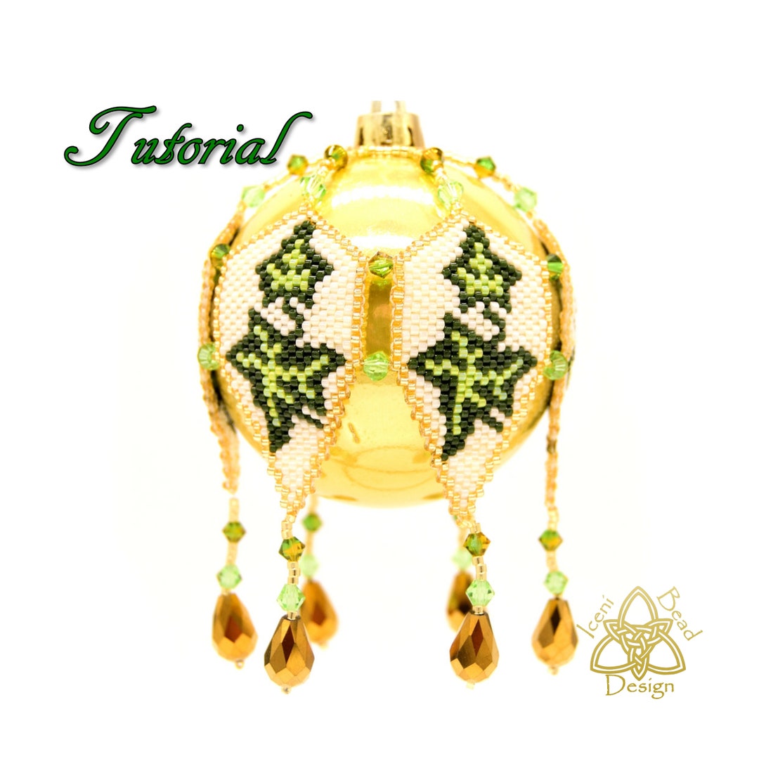 Bead Pattern Ivy Christmas Ornament Cover, Pdf. Tutorial. English Only