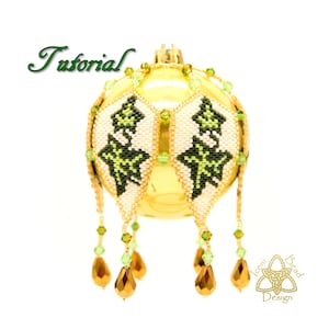 Bead Pattern: Ivy Christmas Ornament Cover, pdf. tutorial. English only