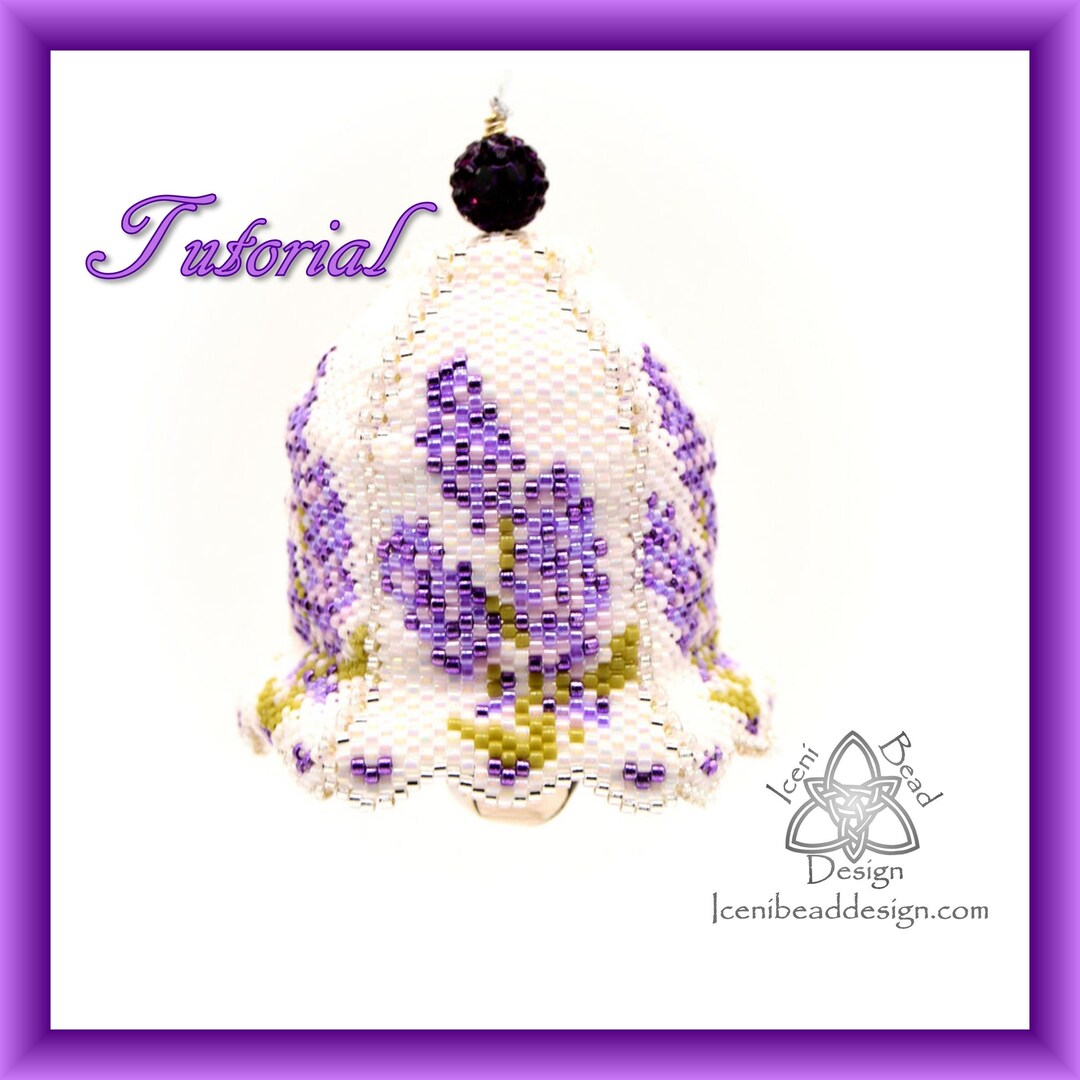 Bead Pattern: Lavender Bell Ornament, 3D Peyote Bell Pdf. Tutorial ...