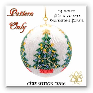 Christmas Tree 3D peyote Ball Bead Pattern: Ball Ornament. pdf. tutorial. English only