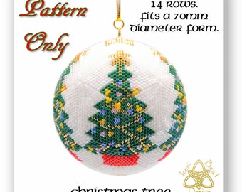 Christmas Tree 3D peyote Ball Bead Pattern: Ball Ornament. pdf. tutorial. English only