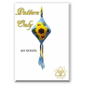 Sunflower Pod, peyote stitch, pattern, instructions, pdf.