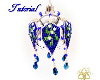 Bead Pattern: Mistletoe Christmas Ornament Cover, pdf. tutorial. English only