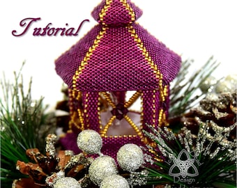 Bead Pattern: Beaded Lantern, battery tea-light holder .pdf  tutorial English only