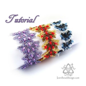 Pdf Tutorial Flamenco Bracelet with Super Duo Beads. Beadwork, Hubble Stitch, Pattern, Instructions. English Only,