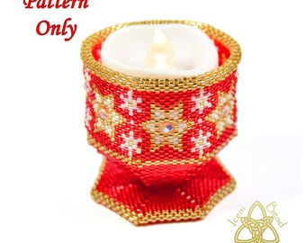 Stars Votive Tea-Light Cup, pdf Pattern, English only.