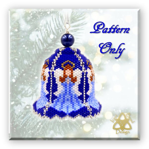 Bead Pattern: Christmas Angel Bell Ornament, pdf. tutorial. English only