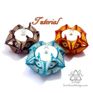 Crown of Light Beaded Tea-Light Holder with additional video link, pdf Tutorial, English only.