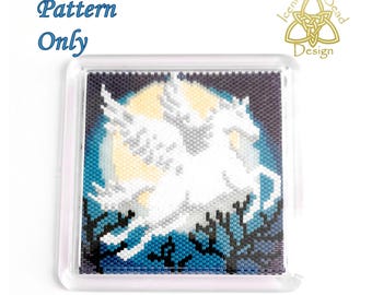 Beaded Coaster, Pegasus. Peyote stitch Beaded Coaster