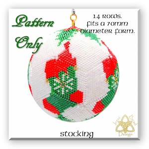 Christmas Stocking 3D peyote Ball Bead Pattern: Ball Ornament. pdf. tutorial. English only