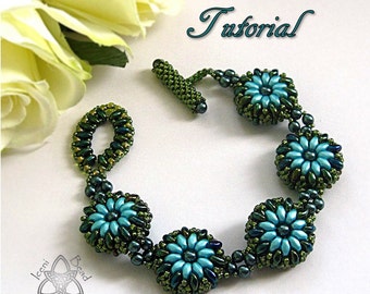 Tutorial de pulsera Clara con cuentas tipo almohada, cuentas SuperDuo y perlas de vidrio. pdf Solo en inglés,