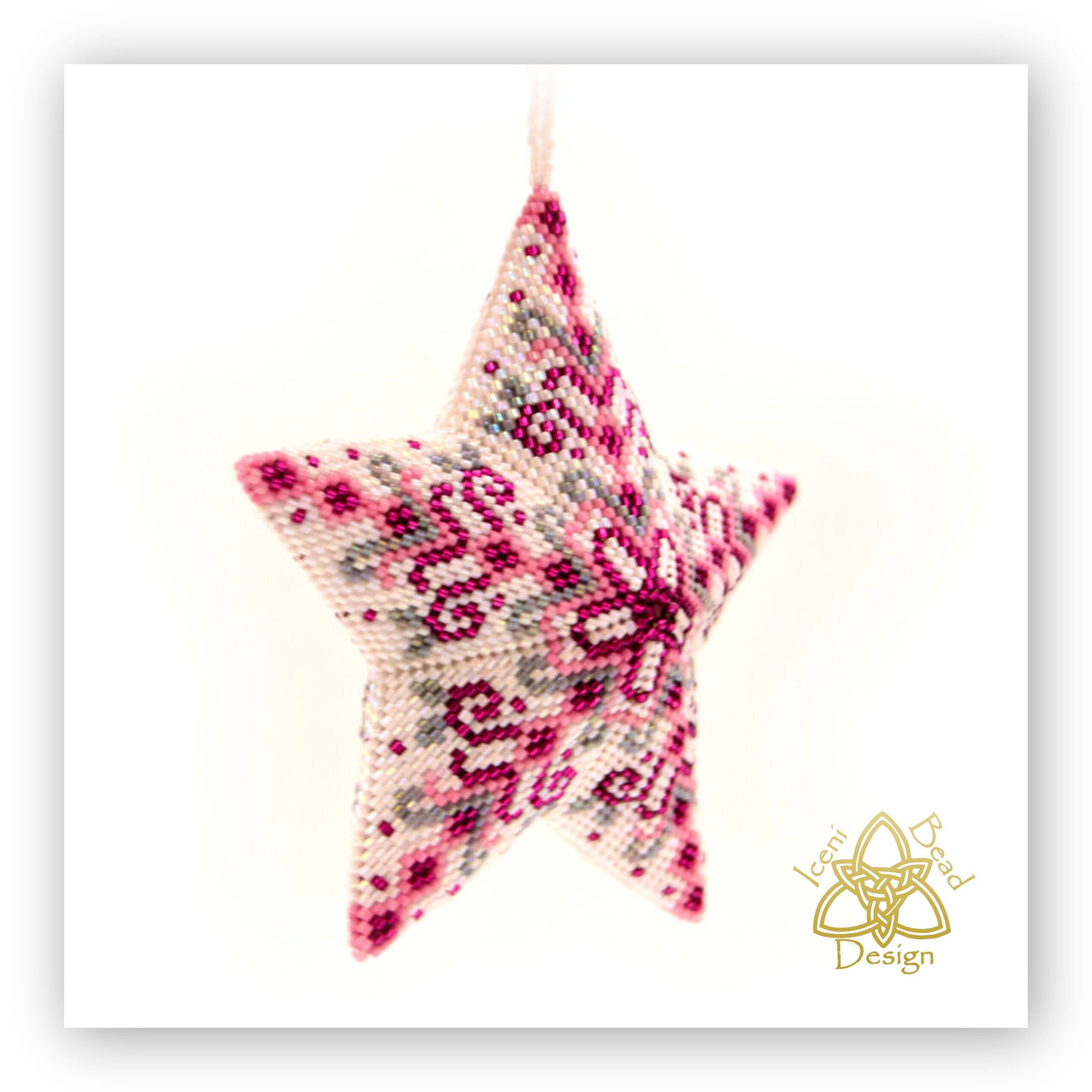 Misty Pink 02 3D Peyote Star Bead Pattern: Star Ornament. | Etsy