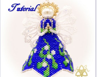 Bead Pattern: Mistletoe Angel Tree Ornament, pdf. tutorial. English only