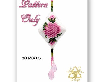 Rose Pod, peyote stitch, pattern, instructions, pdf.