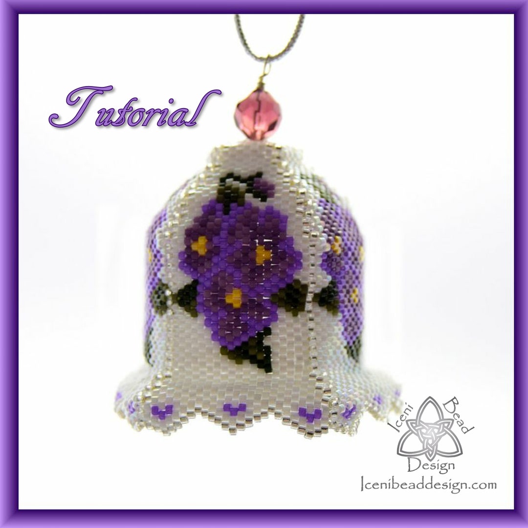Bead Pattern: Violet Bell Ornament, 3D Peyote Bell Pdf. Tutorial ...
