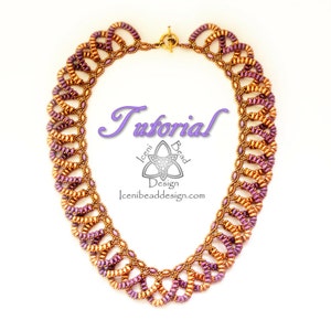 Pdf Tutorial Hearts Entwined Necklace with SuperDuo Beads. Beading Pattern, Beadwork, Instructions, English Only,